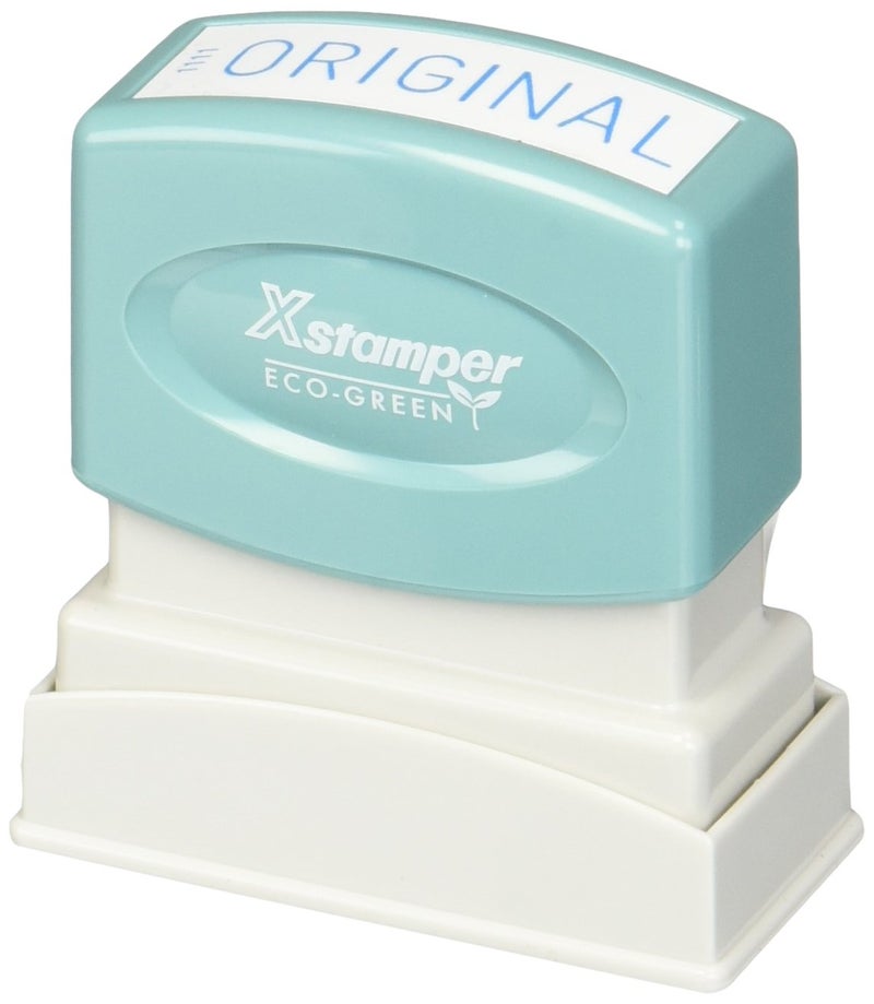 Xstamper(R) One-Color Title Stamp, Pre-Inked, ""Original"", Blue